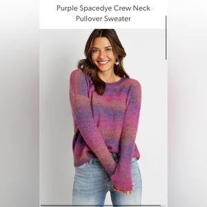 Maurices Purple Spacedye Sweater large crewneck